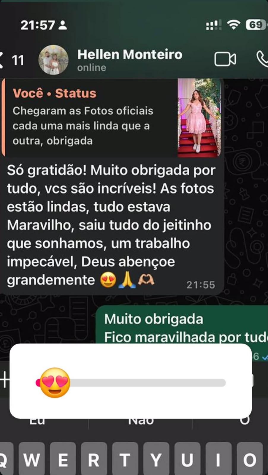 Depoimento de cliente da Rosa Buffet